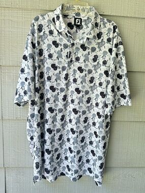 FootJoy Floral  Short-Sleeve Golf /Activewear Shirt~2XL